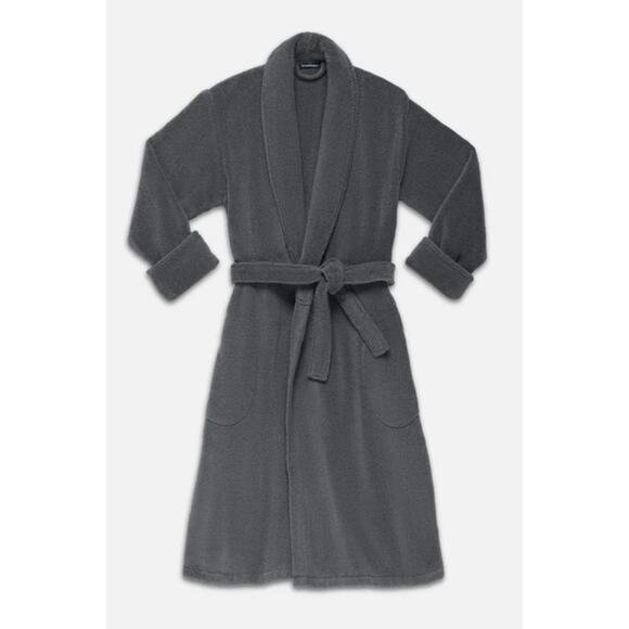 Brooklinen Super-Plush Robe Unisex M Graphite Turkish Cotton - Luxe Guest Room - Picture 1 of 8